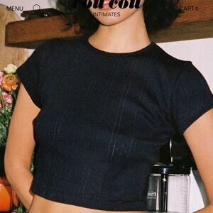 SOLD Cou cou intimates pointelle baby tee crop